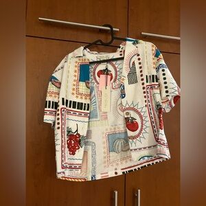 Rachel Zoe Multicolor Graphic Print Shirt and Pants (Set)